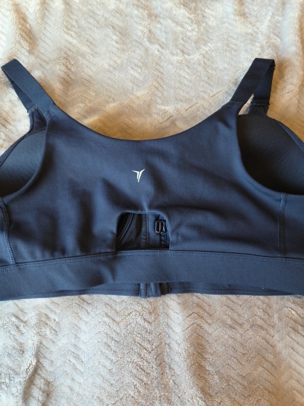 Black Sports Bra with Front Zip